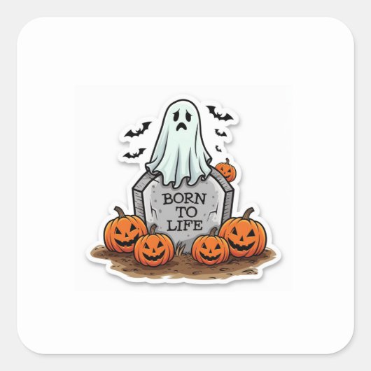 Geboren om het leven te zijn vierkante sticker (Voorkant)