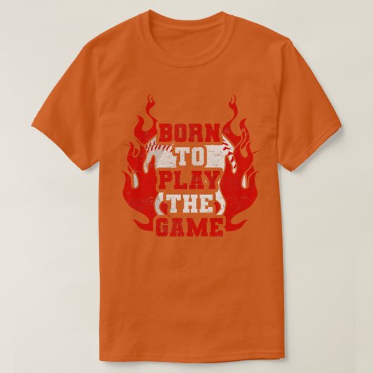 Geboren om het spel te spelen honkbalspeler  t-shirt (Design voorkant)