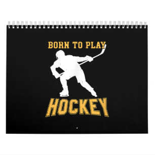 Geboren om Hockey Player Gift Field Hockey af te s Kalender