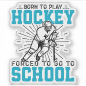 Geboren om hockey te spelen Kleurrijke Verjaardag  Sticker (Voorkant)