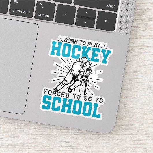 Geboren om hockey te spelen Kleurrijke Verjaardag  Sticker (Detail)