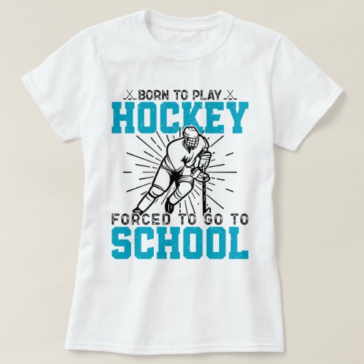 Geboren om hockey te spelen Kleurrijke Verjaardag  T-shirt (Design voorkant)