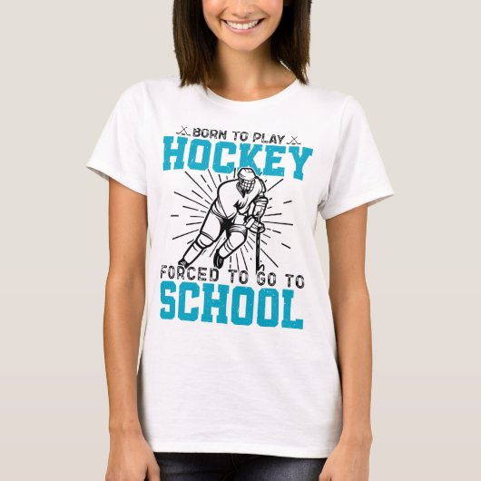 Geboren om hockey te spelen Kleurrijke Verjaardag  T-shirt (Voorkant)