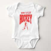 Geboren om Hockey te spelen (rood) Romper (Voorkant)