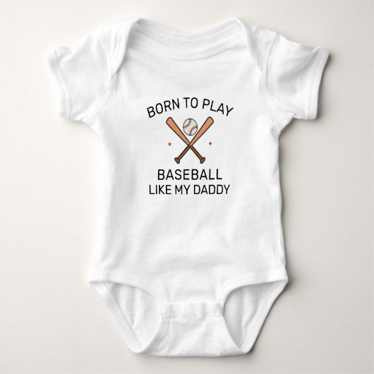Geboren om honkbal te spelen met papa - Schattige  Romper (Voorkant)
