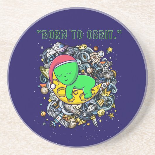 Geboren om in een buitenaardse slaap te slapen zandsteen onderzetter (Voorkant)