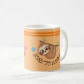 Geboren om in te hangen | Funny Hanging Sloth Sjab Koffiemok (Voorkant rechts)