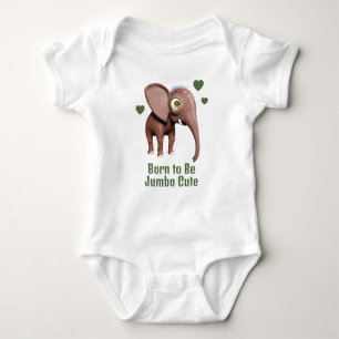 Geboren om Jumbo Schattige Baby Olifant Aangepast Romper