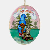 Geboren om kabouter te maaien keramisch ornament (Rechts)
