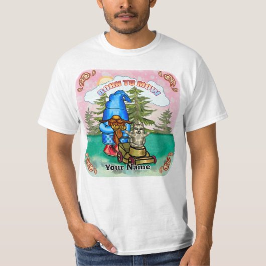 Geboren om kabouter te maaien t-shirt (Voorkant)
