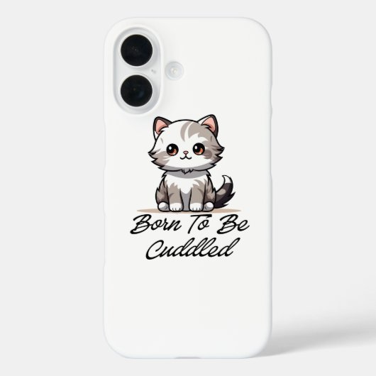 "Geboren Om Knuffelig Te Zijn Mopshond iPhone Hoes (Achterkant)