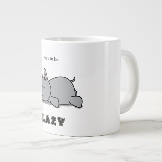 Geboren om lui te zijn grote koffiekop (Voorkant rechts)