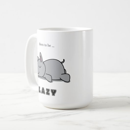 Geboren om lui te zijn koffiemok (Voorkant links)