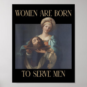 Geboren om Mannen te dienen Funny Boss Girl Motiva Poster