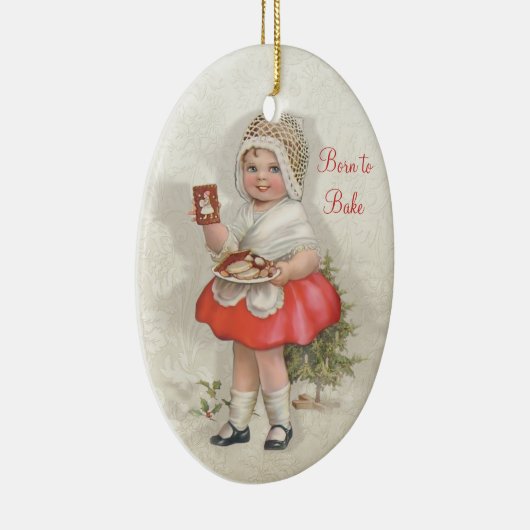 Geboren om Meisje te Bakken - 2 Side Customize Keramisch Ornament (Rechts)