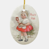 Geboren om Meisje te Bakken - 2 Side Customize Keramisch Ornament (Voorkant)