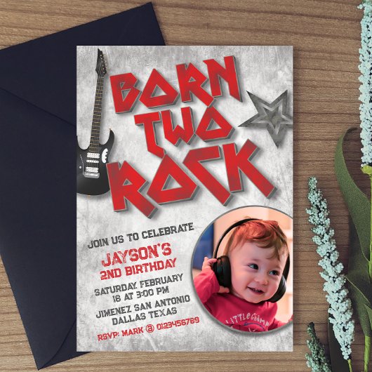 Geboren om met foto te rocken kaart