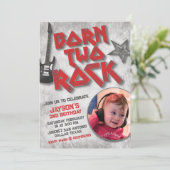 Geboren om met foto te rocken kaart (Staand voorkant)