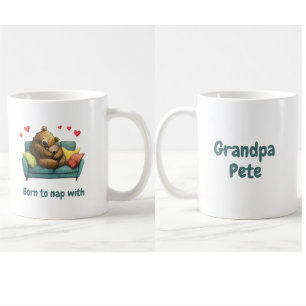 Geboren om met opa te slapen, verjaardagscadeau va koffiemok