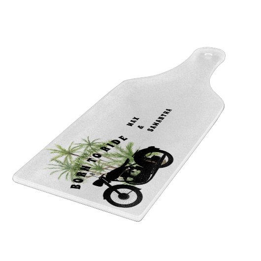 Geboren om motorfiets Custom Namen Tropisch te ber Snijplank (Hoek)