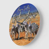 "Geboren om onderscheidend te zijn" Zebra Art Grote Klok (Hoek)