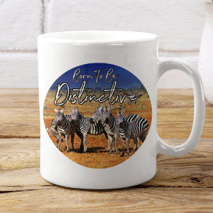 "Geboren om onderscheidend te zijn" Zebra Art Koffiemok