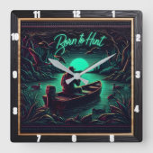 Geboren om op rustieke jacht te jagen vierkante klok (Voorkant)