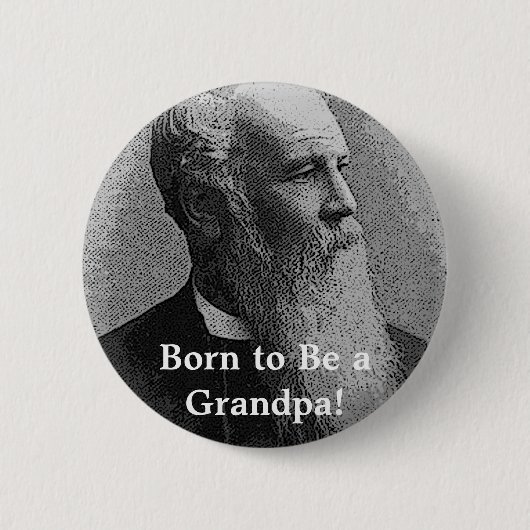 Geboren om opa te zijn. Vistuig Ronde Button 5,7 Cm (Voorkant)