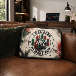 Geboren om Pips te Maken -Zwart Rode & Groene Grun Laptop Sleeve