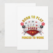 Geboren om Poker Casino Gambler Speelkaarten Gi Kaart (Voorkant / Achterkant)