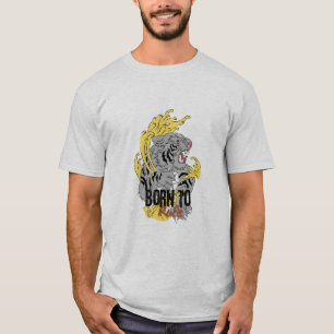 Geboren om Regel-Fierce Tiger Mannen Graphic T-Shi T-shirt