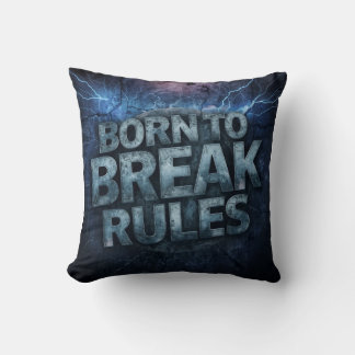 Geboren om Regels te Breken - Krachtige 3D Grunge  Kussen