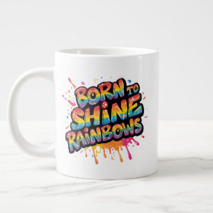 Geboren om Regenbogen te laten schijnen - Inspirer Grote Koffiekop