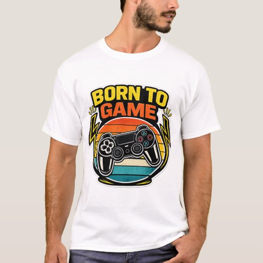 Geboren om Retro Games te Spelen Controller T-shirt (Voorkant)