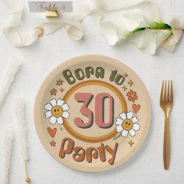 Geboren om retro papieren borden te feesten bordje