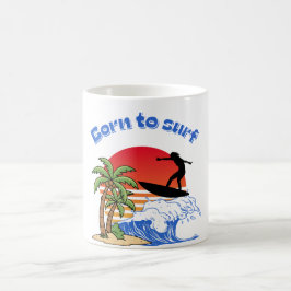 Geboren om Retro Sunset-surfster te surfen Koffiemok