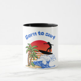 Geboren om Retro Sunset-surfster te surfen Mok