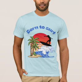 Geboren om Retro Sunset-surfster te surfen  T-shirt