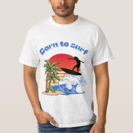 Geboren om Retro Sunset-surfster te surfen T-shirt