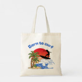 Geboren om Retro Sunset-surfster te surfen Tote Bag (Achterkant)