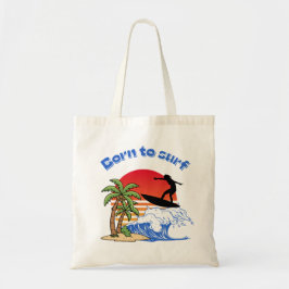 Geboren om Retro Sunset-surfster te surfen Tote Bag