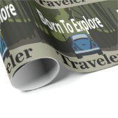 Geboren om roadtrip te verkennen cadeaupapier (Rol Hoek)