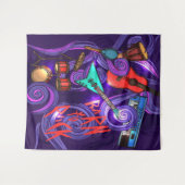 Geboren om rock abstracte muziek achtergrond Tapes Wandkleed (Voorkant (horizontaal))