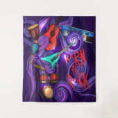 Geboren om rock abstracte muziek achtergrond Tapes Wandkleed (Voorkant)