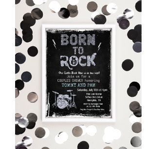 Geboren om Rock Rockster Baby Shower Uitnodiging