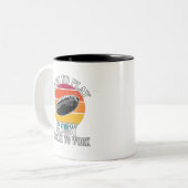 Geboren om Rugby te spelen gedwongen te werken Tweekleurige Koffiemok (Voorkant links)