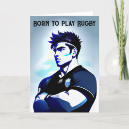 "Geboren om Rugby te spelen" — Rugby-Wenskaart Feestdagen Kaart