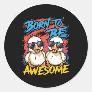 Geboren om schattig te zijn ronde sticker