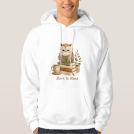 Geboren om Schattig Uil Boek Lezer Ontwerp te Leze Hoodie