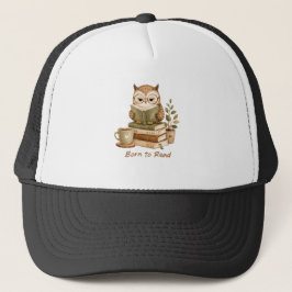 Geboren om Schattig Uil Boek Lezer Ontwerp te Leze Trucker Pet